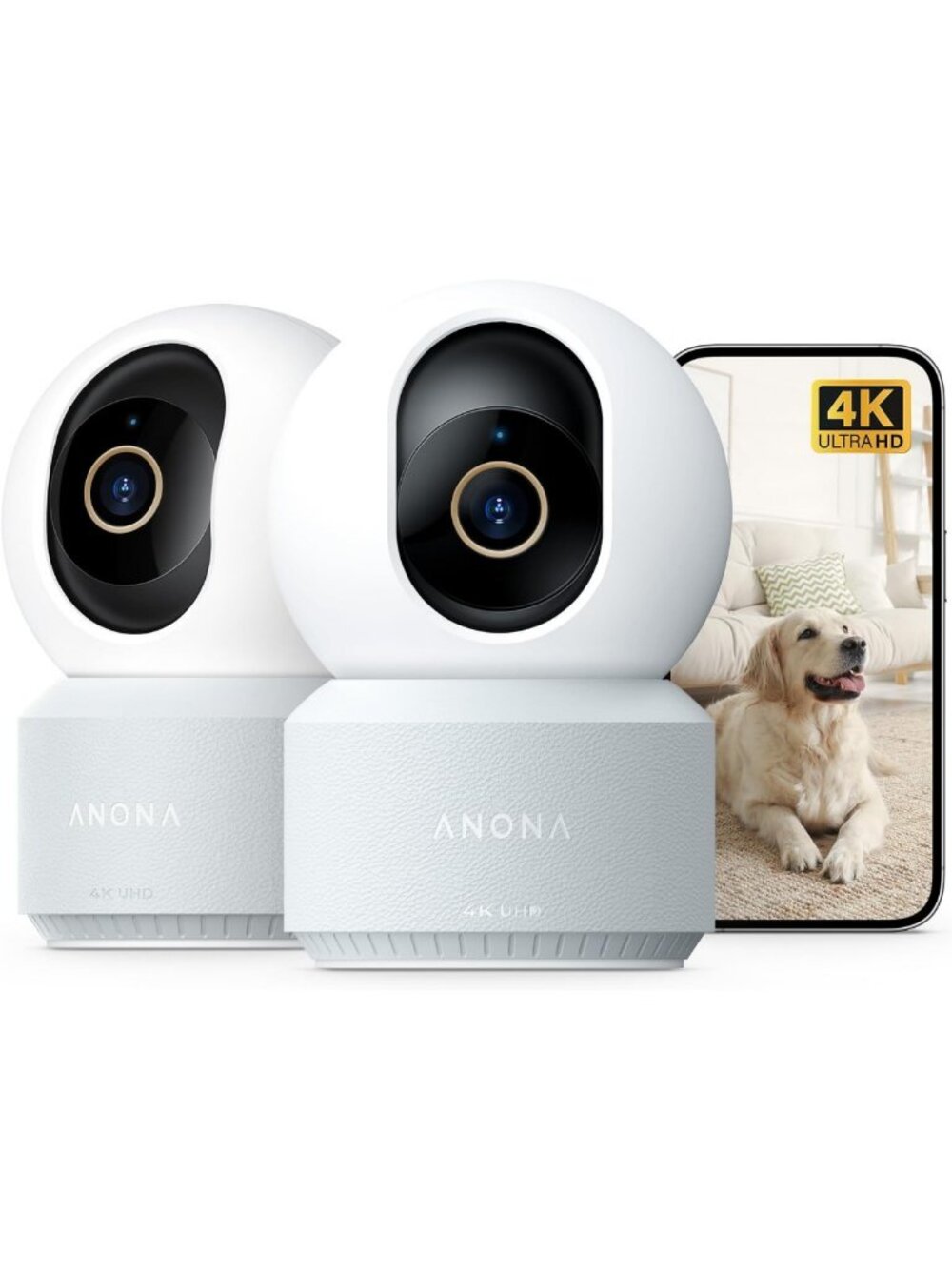4K UHD Indoor Security Camera - 360° Pan-Tilt, Dual-Band Wi-Fi, Auto-Tracking